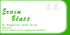 ervin blatt business card